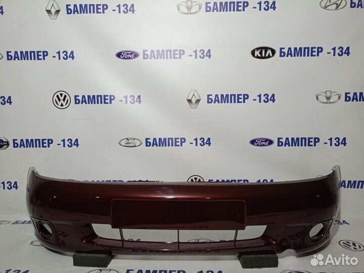 Бампер передний лада калина 1 темно вишневый
