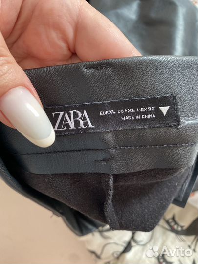 Шорты женские кожаные Zara xl