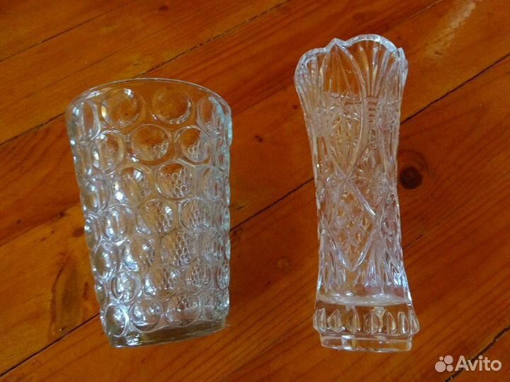 Ваза хрустальная и керамическая