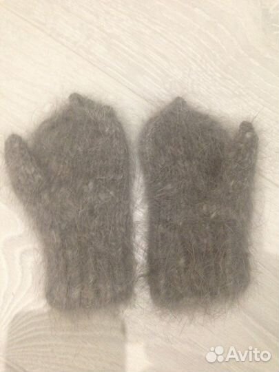 Варежки детские пуховые ручной работы