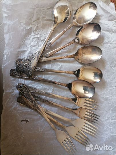 Набор столовых приборов мельхиор СССР