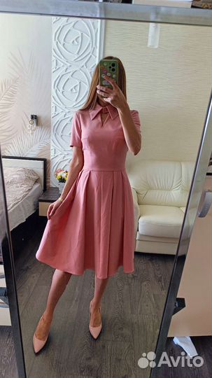 Платье розовое xs 40