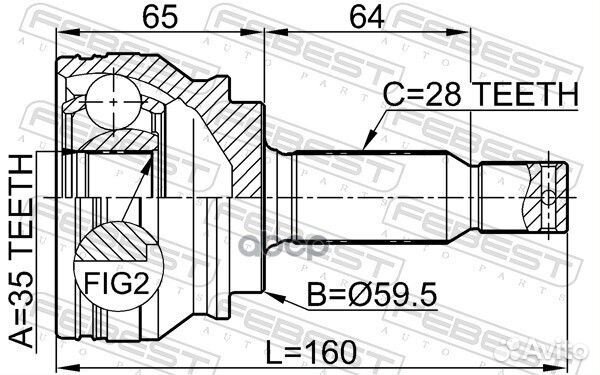 Шрус наружный 35X59.5X28 0410CW5 Febest