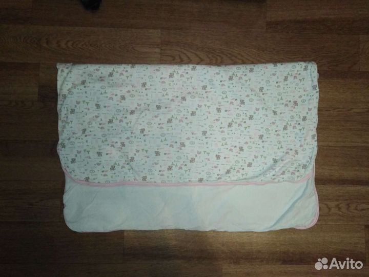 2 детских пледа вязаный + трикотажный