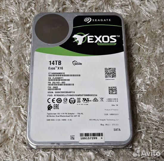 Жесткий диск Seagate Exos X16 14TB (Наработка 45ч)