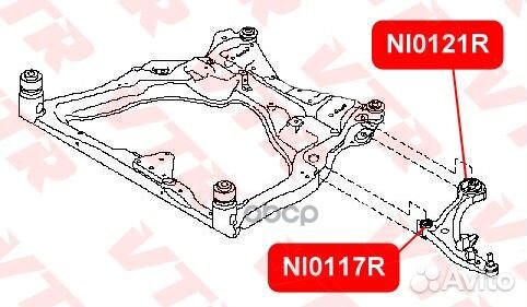 Задний сайлентблок рычага переднего J32 NI0121R