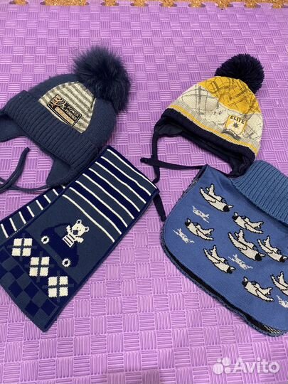 Комплект шапка, шарф, манишка