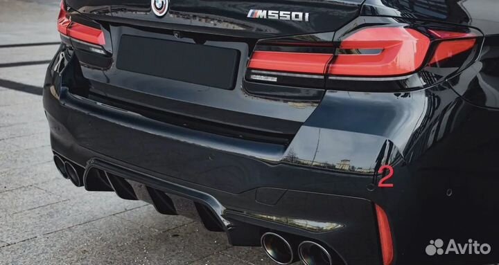 Диффузор на задний бампер bmw 5 g30 performance m5