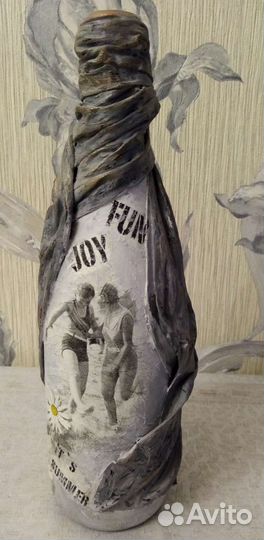 Бутылка декоративная декупаж