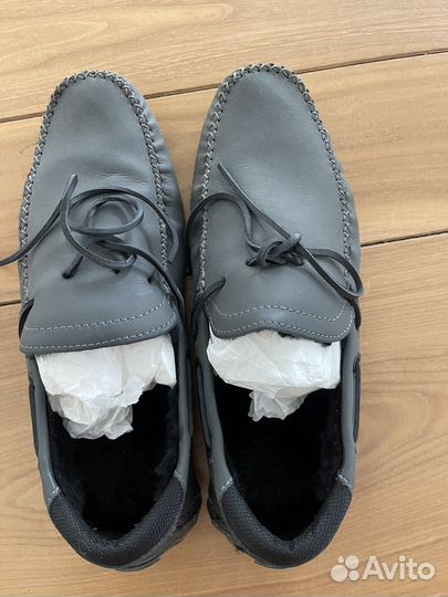 Мужские мокасины на меху