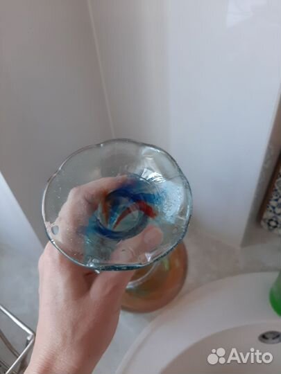 Ваза цветное стекло СССР