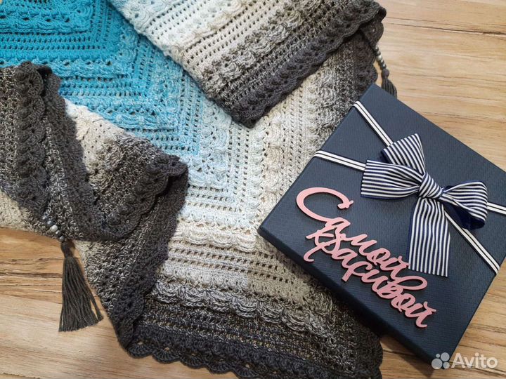 Бактус, минишаль, шейный платок ручной работы