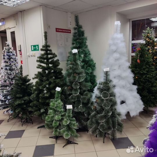 Елки искусственные литые, пвх, светодиодные