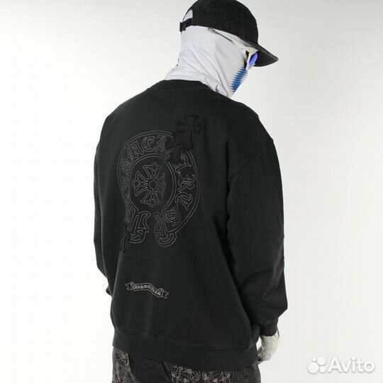 Свитшот Chrome Hearts черный хлопковый