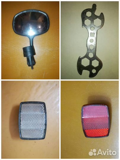 Катафот, ключ и зеркало для велосипеда