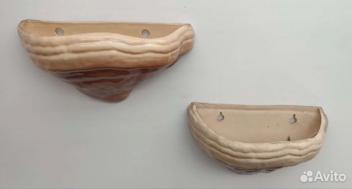 Кашпо для цветов настенное, керамика