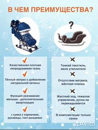 Санки коляска Ника зимние складные новые