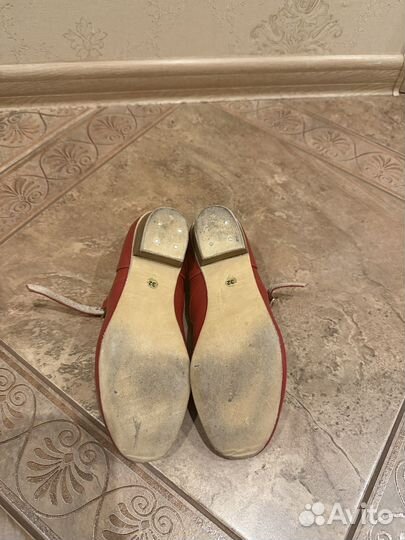 Туфли для хореографии и народных танцев красные