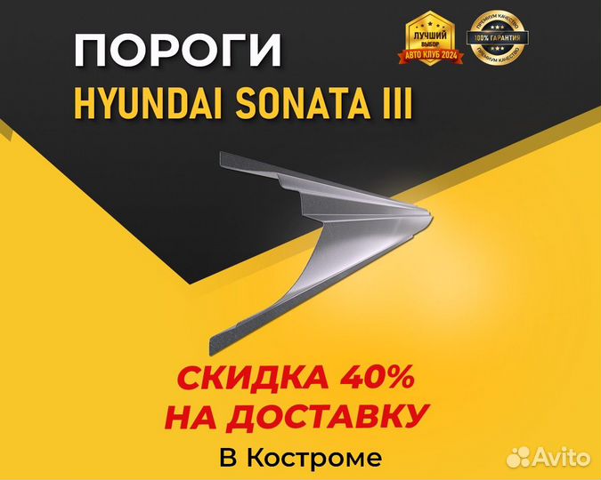 Пороги Hyundai Sonata (Хендай Соната) Цинк