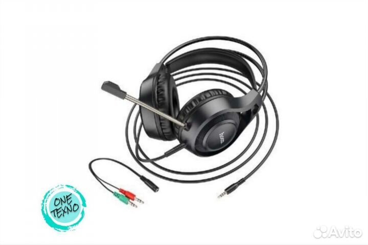 Проводные наушники Hoco W106 игровые, черный