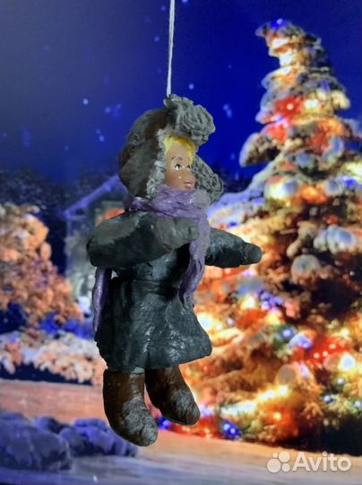 Ватные елочные игрушки handmade