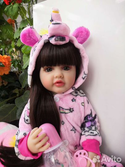 Кукла Реборн новая можно купать длинные волосы