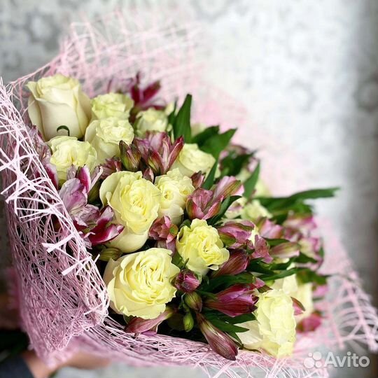 Цветы розы букет