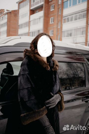 Шуба норковая с капюшоном