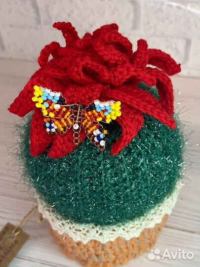 Кактус вязанный,интерьерный