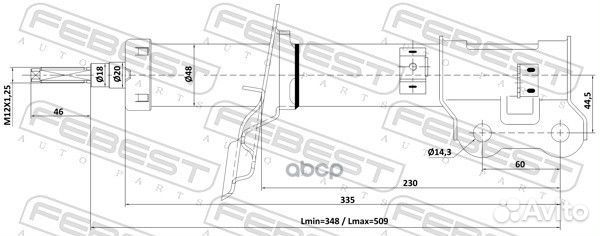 Амортизатор передний левый GAS.twin tube 121100