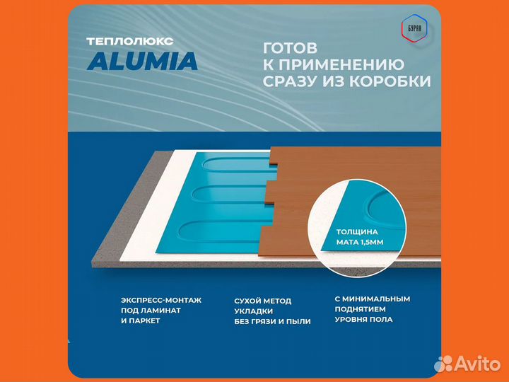 Теплый пол Теплолюкс Alumia 12,0 кв.м