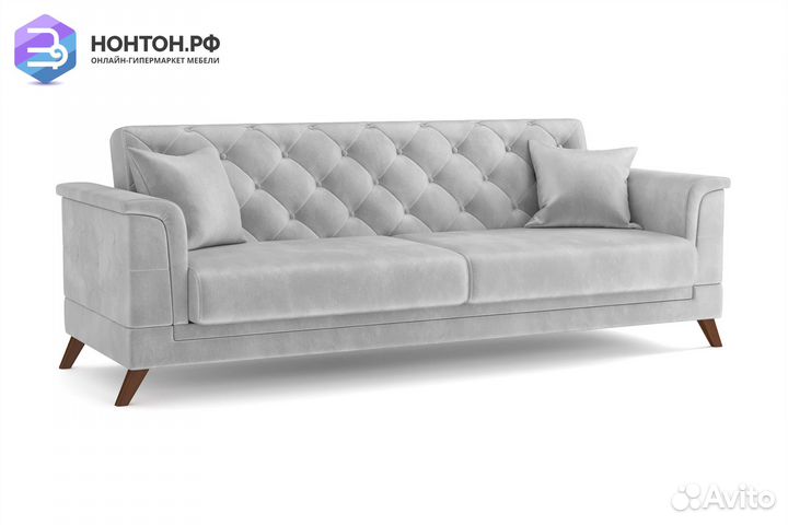 Диван книжка Амарант светло-серый