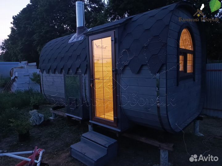 Баня - бочка, размер 4 на 2.5 м под ключ