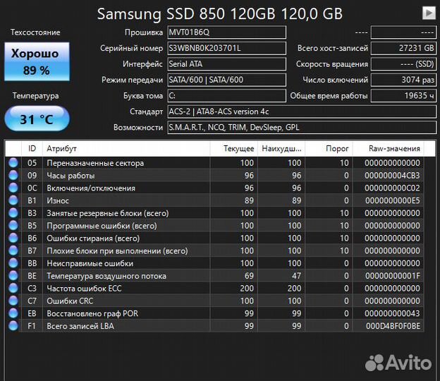 SSD диск Samsung 850 120GB MZ-7LN120