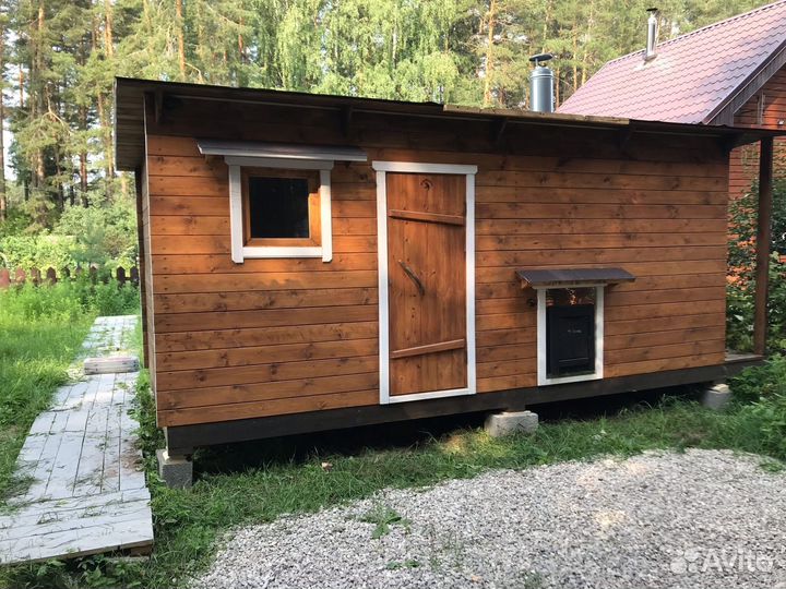 Каркасная баня под ключ. Ширина 2,2 м / длина 5 м