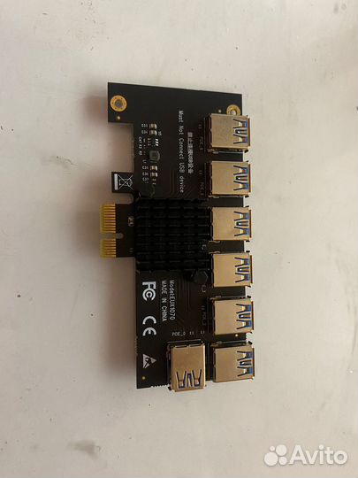 PCI-e разветвитель (адаптер) USB x7. рейзер х7