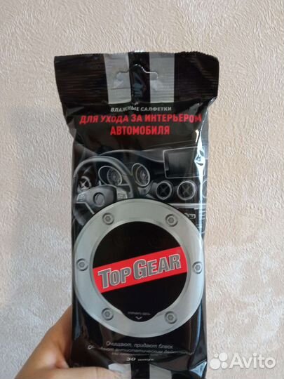 Влажные салфетки Top Gear для автомобиля, стёкол