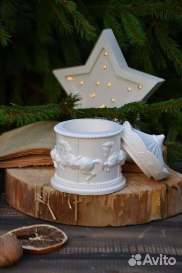 Шкатулки подсвечники карусель с лошадками