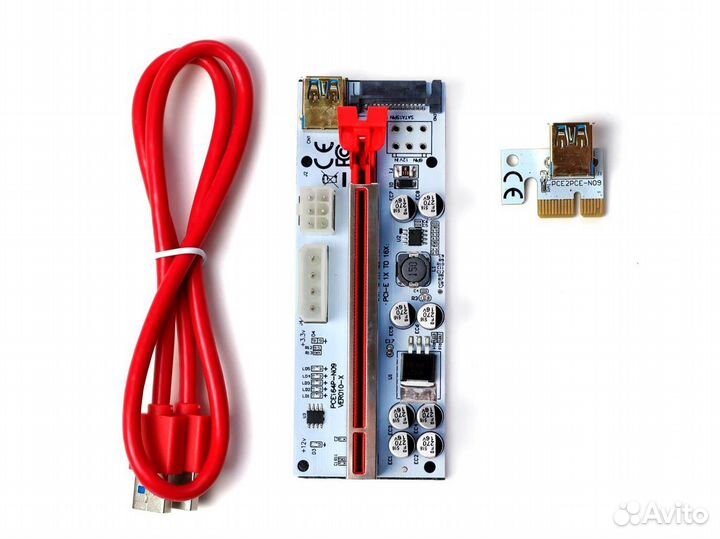 Райзер 010-X универсальный - SATA, Молекс, 6 пин