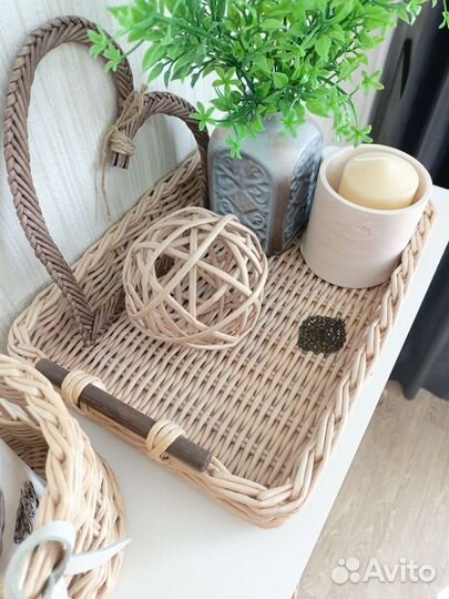 Поднос плетёный. Ручная работа. (в наличии)