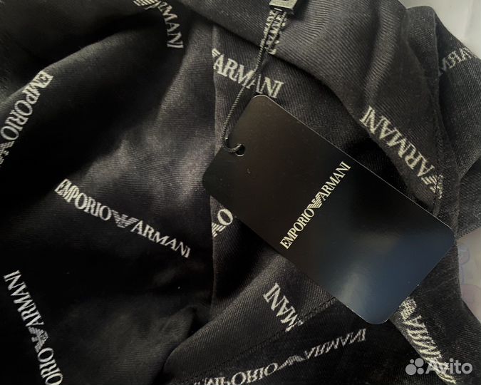 Шапка И Шарф Emporio Armani Черный Оригинал Лого