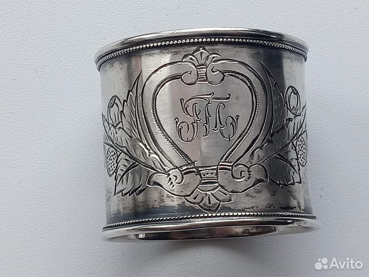 Салфетница - кольцо, серебро 84 проба ра 1896год