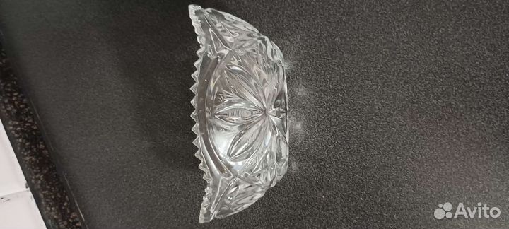 Хрустальная ваза ладья