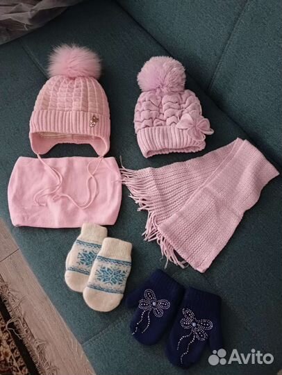 Шапки и варежки зима на 2-4 года
