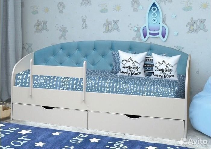Кровать съёмный борт лдсп от 2х лет диван