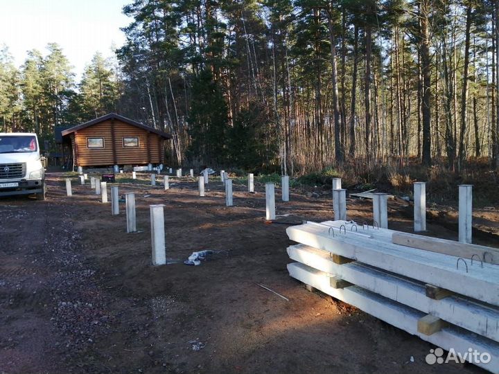 Железобетонные сваи с установкой