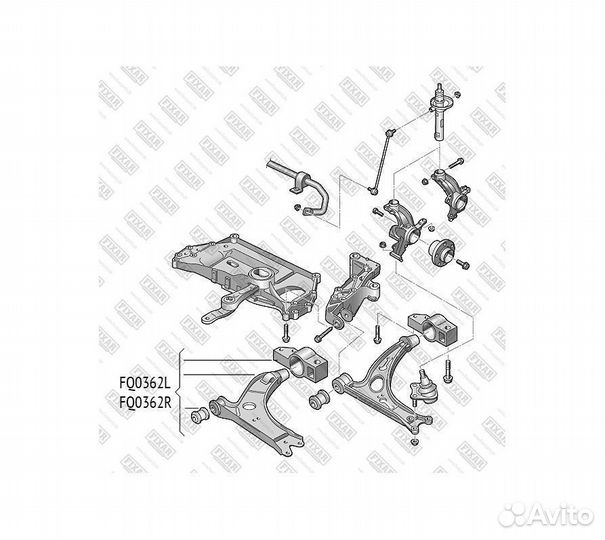 Рычаг VW golf V/jetta 06- пер.подв.лев
