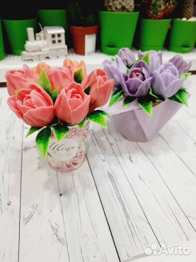 Букет тюльпанов из мыла