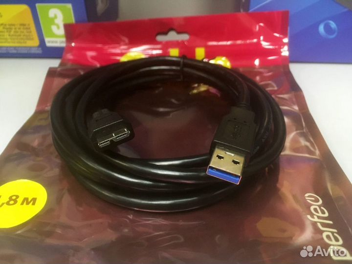 Кабель USB3.0-A to Micro-B microUSB-v3.0 1,8m - PE