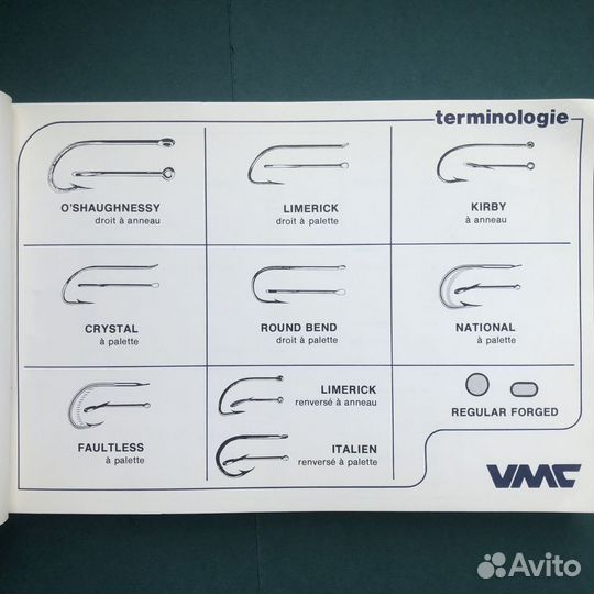 Каталог рыболовные крючки WMC. Франция. 1975 г